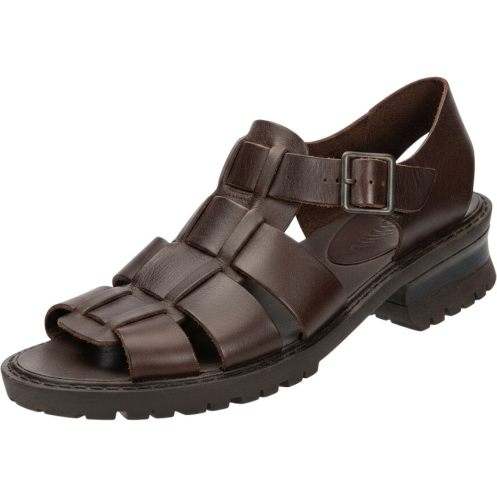 MIA Dark Brown Leather Fisherman Sandals Chunky Lug Sole Platform Womens 7.5 Y2K